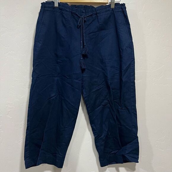 Navy Lauren by Ralph Lauren linen Capri’s - Picture 1 of 6